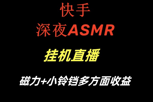 快手深夜ASMR挂机直播磁力+小铃铛多方面收益1456 作者:福缘创业网 帖子ID:106000 