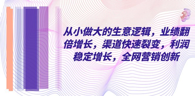 从小做大的生意逻辑，业绩翻倍增长，渠道快速裂变，利润稳定增长，全网营销创新7917 作者:福缘创业网 帖子ID:104455 