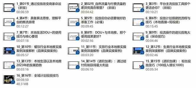 本地同城推核心方法论，本地同城投放技巧快速掌握运营核心（16节课）367 作者:福缘创业网 帖子ID:107582 