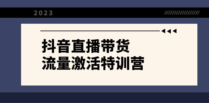 【抖音电商】抖音直播带货-流量激活特训营，入行新手小白主播必学（21节课+资料）