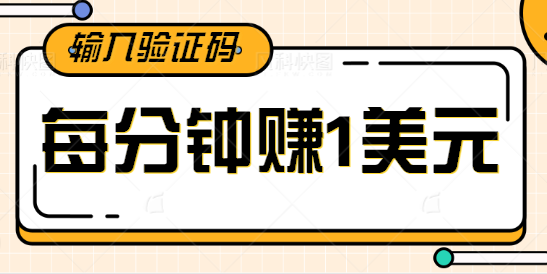 只需要通过输入验证码在线赚钱项目，每分钟赚1美元的报酬【视频教程】