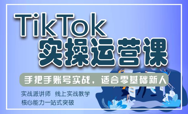 TikTok实操运营课，手把手账号实战，适合零基础Tiktok新人