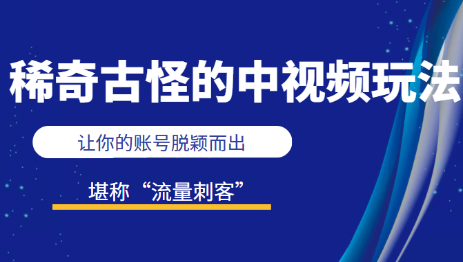 不讲李 稀奇古怪的中视频玩法，让你的账号脱颖而出，堪称“流量刺客”（图文+视频)