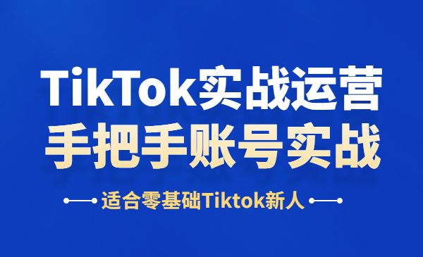 TikTok实操运营课,手把手账号实战，适合零基础Tiktok新人