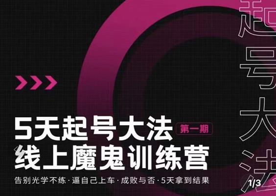 大播汇 抖音直播五天起号大法，线上魔鬼训练营，告别光学不练，逼自己上车，成败与否，5天拿到结果