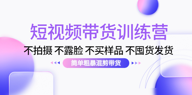 抖音短视频带货训练营：不拍摄 不露脸 不买样品 不囤货发货 简单粗暴混剪带货（第三期）插图