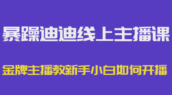 暴躁迪迪 金牌主播线上主播课，教新手小白如何做直播