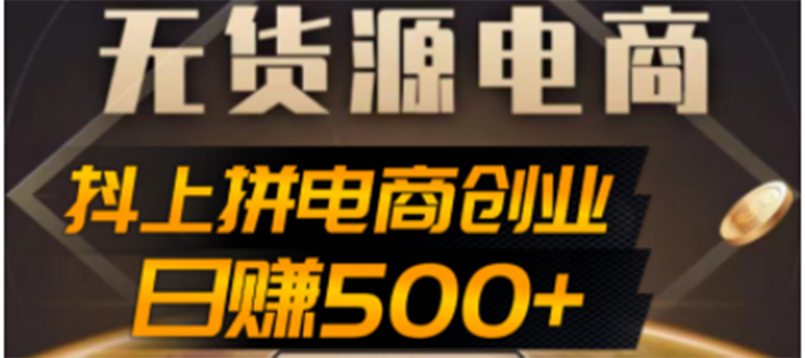 抖上拼无货源电商创业项目、外面收费12800，日赚500+的案例解析参考插图